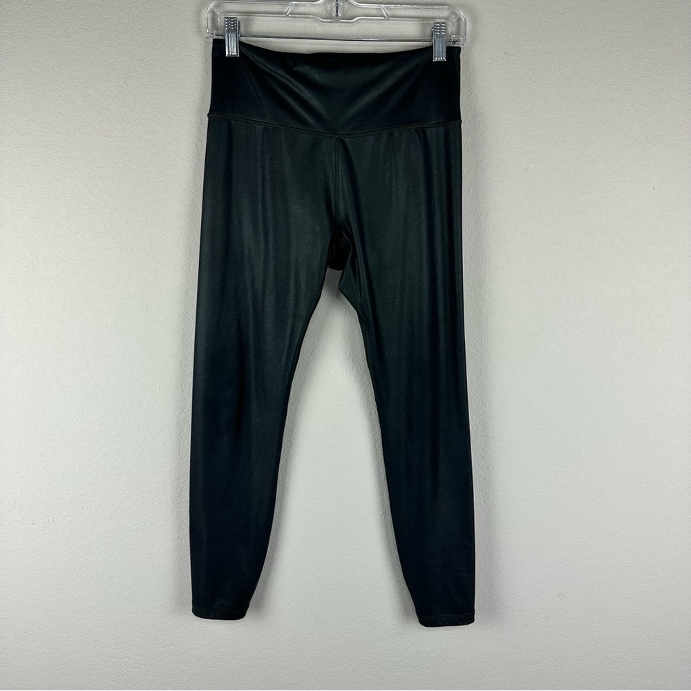 Athleta Green Metallic Shimmer Elation Ultra High Rise Tights Size Small